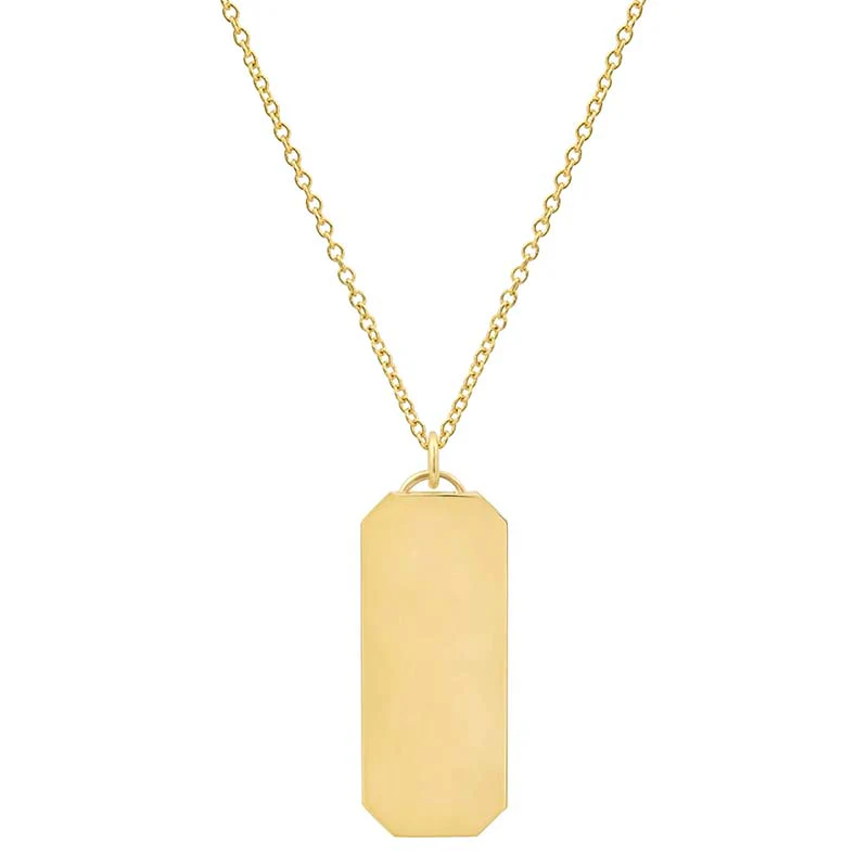 Nameplate Tag Pendant Necklace - Image 2