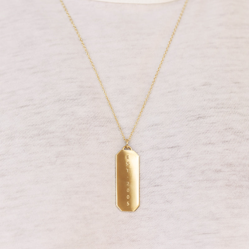 Nameplate Tag Pendant Necklace - Image 3