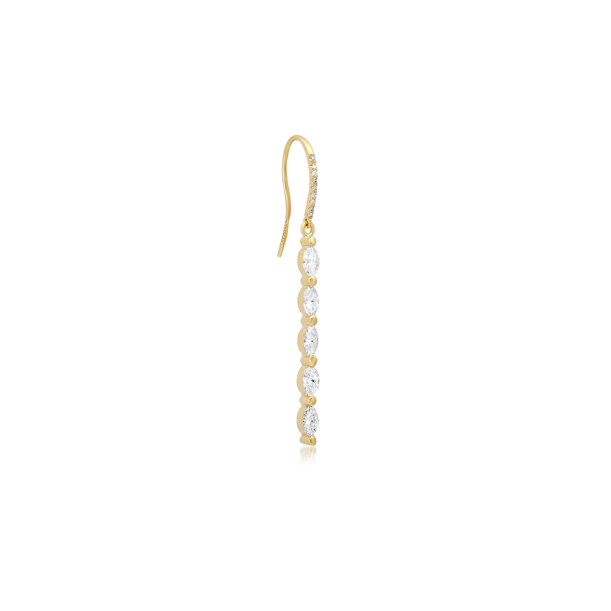 5 Diamond Marquise Drop Earrings - Image 2