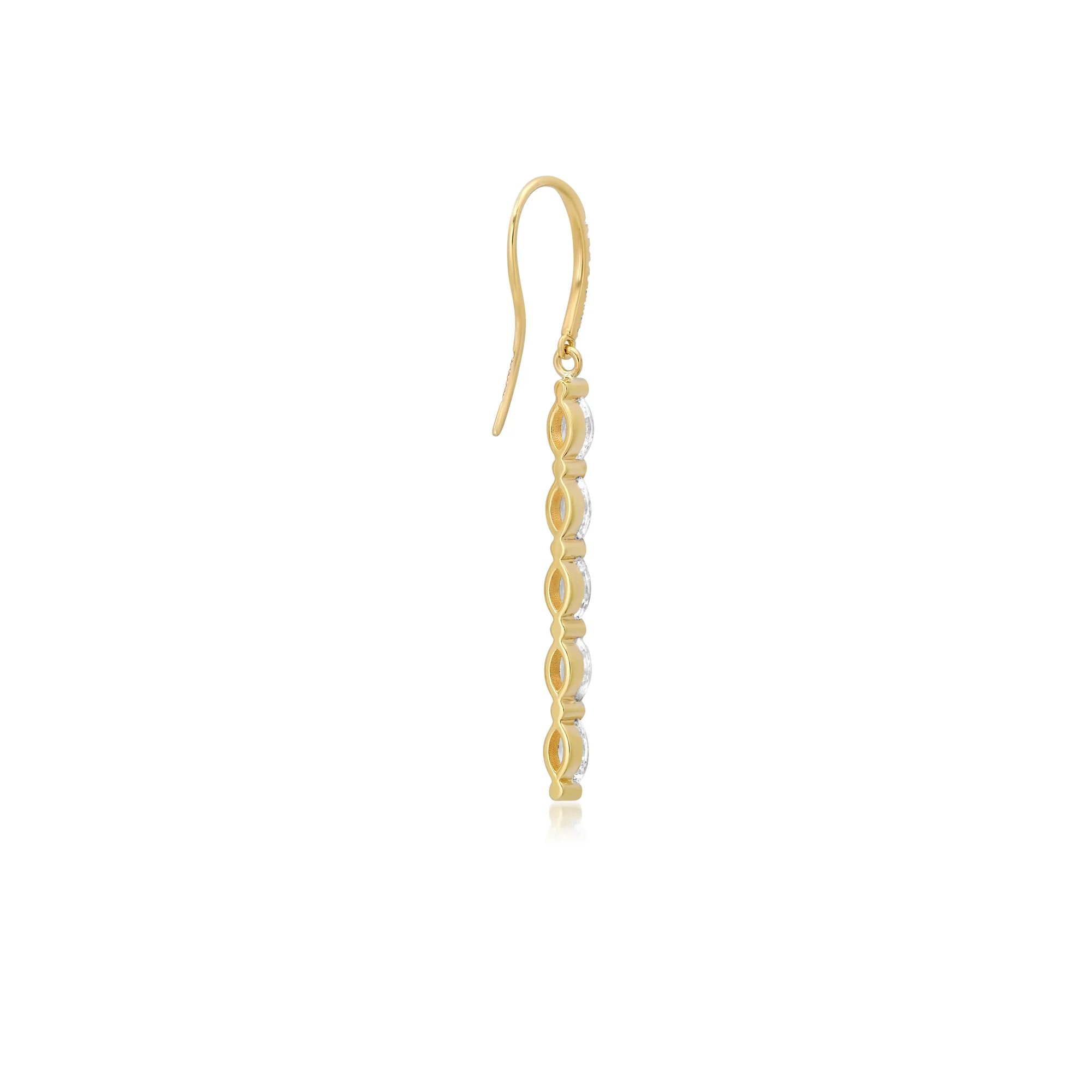 5 Diamond Marquise Drop Earrings - Image 3