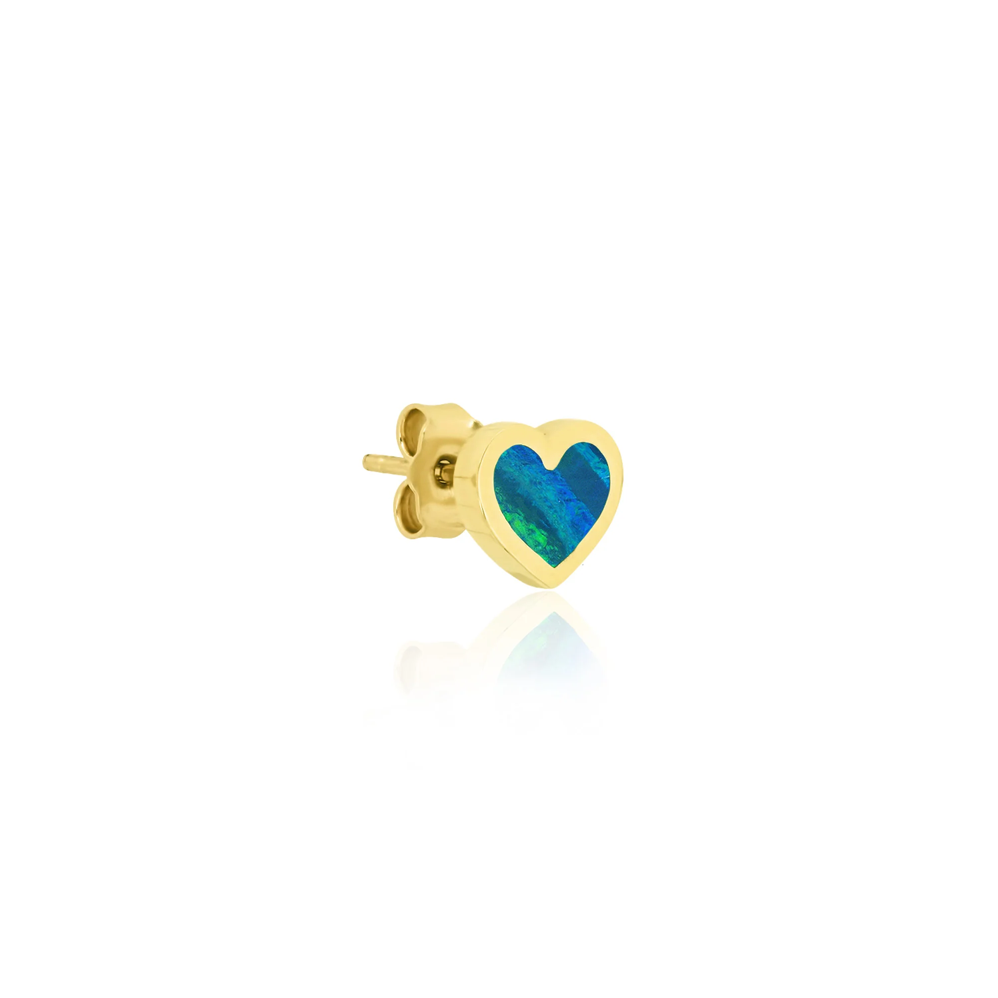 Opal Inlay Heart Studs - Image 2