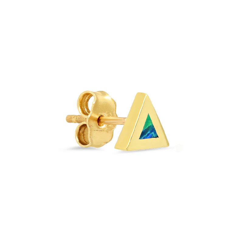 Opal Inlay Triangle Studs - Image 2