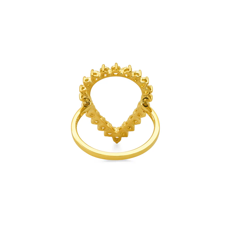3-Prong Diamond Open Teardrop Ring - Image 4