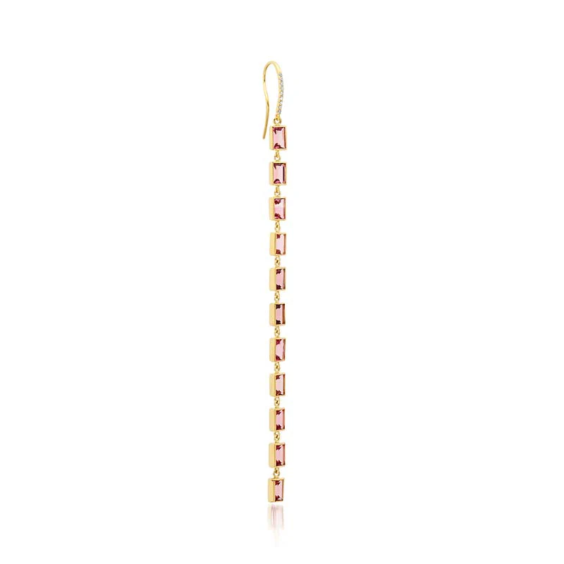 Pink Tourmaline Cascade Earrings - Image 2