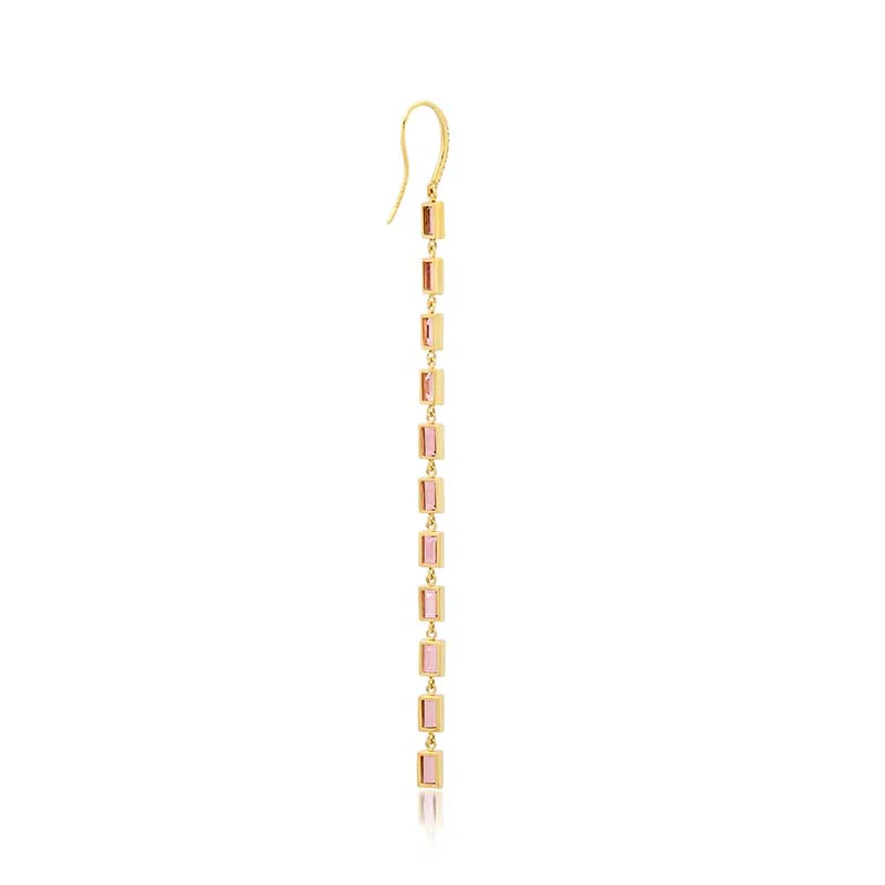Pink Tourmaline Cascade Earrings - Image 3