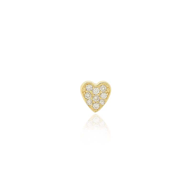 Single Diamond Mini Heart Stud