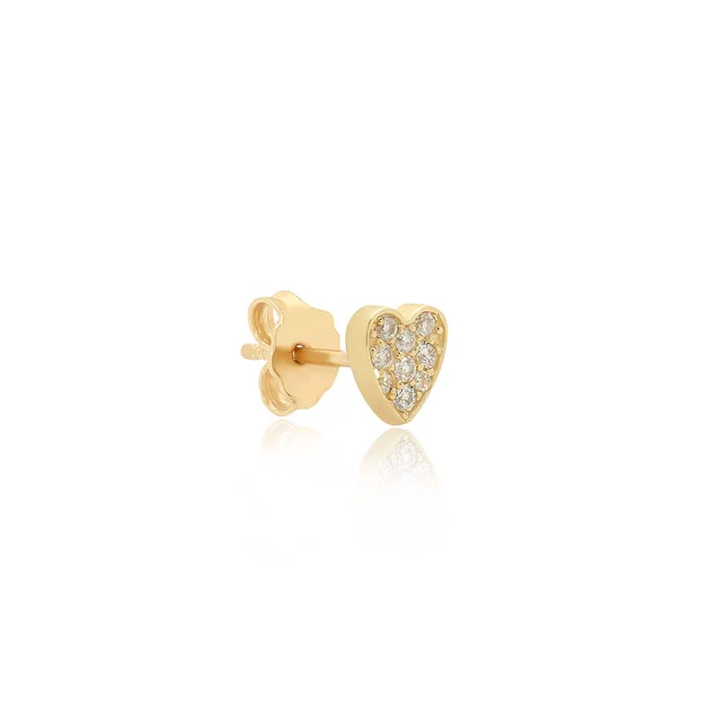 Single Diamond Mini Heart Stud - Image 2
