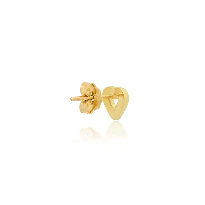 Single Diamond Mini Open Heart Stud - Image 3