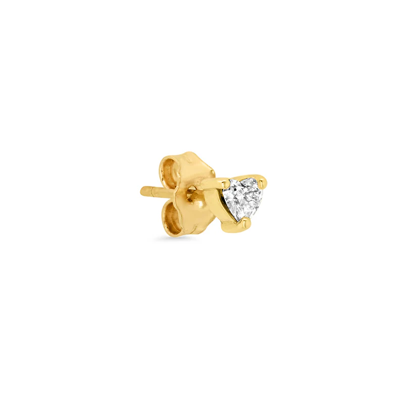 Single Heart-Cut Diamond Stud - Image 2