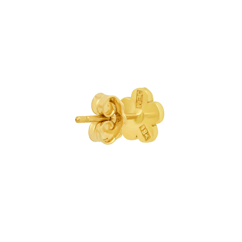 Single Mini Daisy Studs with Diamond Center - Image 3