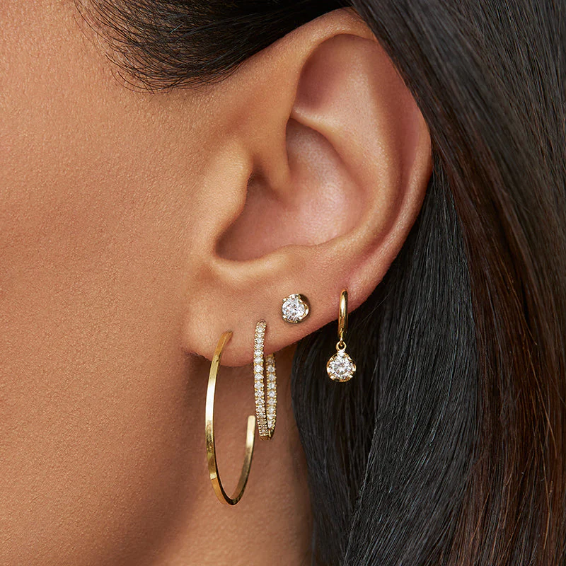 Single Small Illusion Set Diamond Stud - Image 4