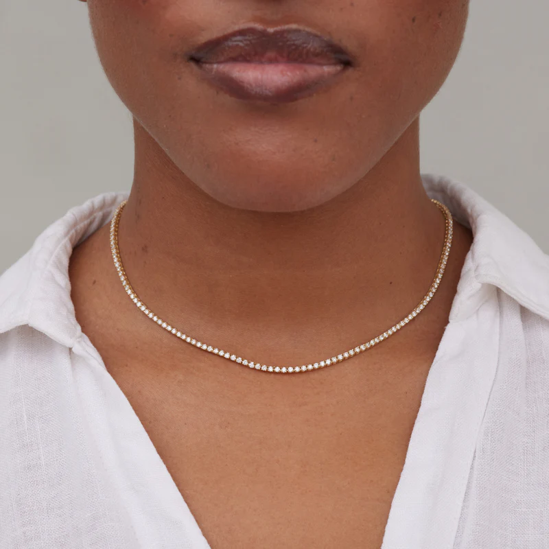 4-Prong Diamond Tennis Necklace - Image 5