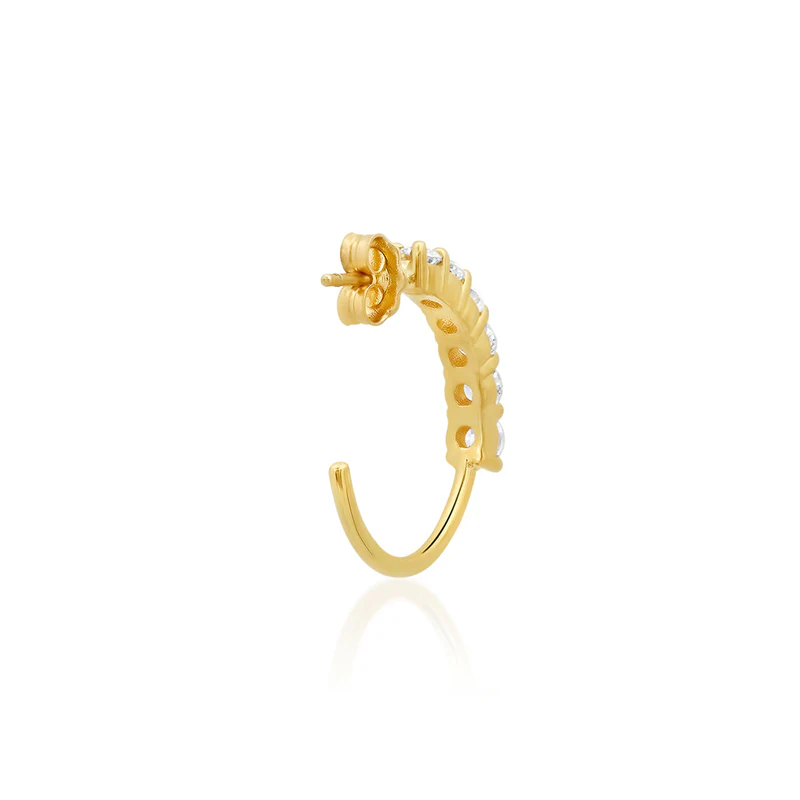 Small 4-Prong Diamond Hoops - Image 4