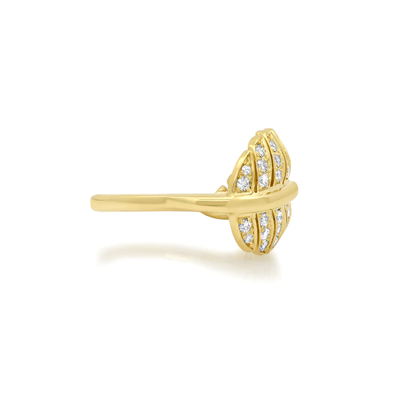 Small Diamond Leaf Ring - Image 3