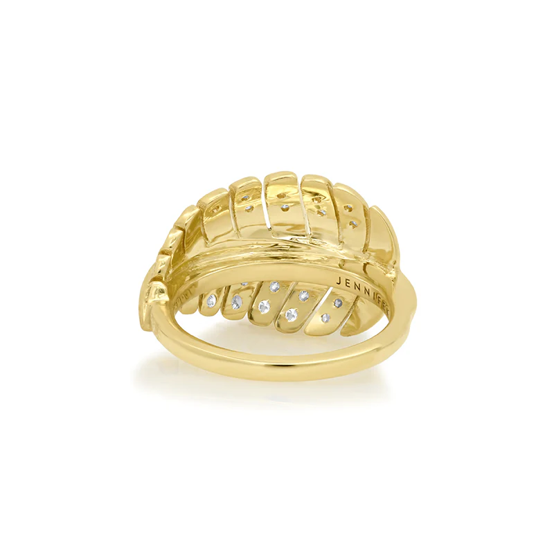 Small Diamond Leaf Ring - Image 4