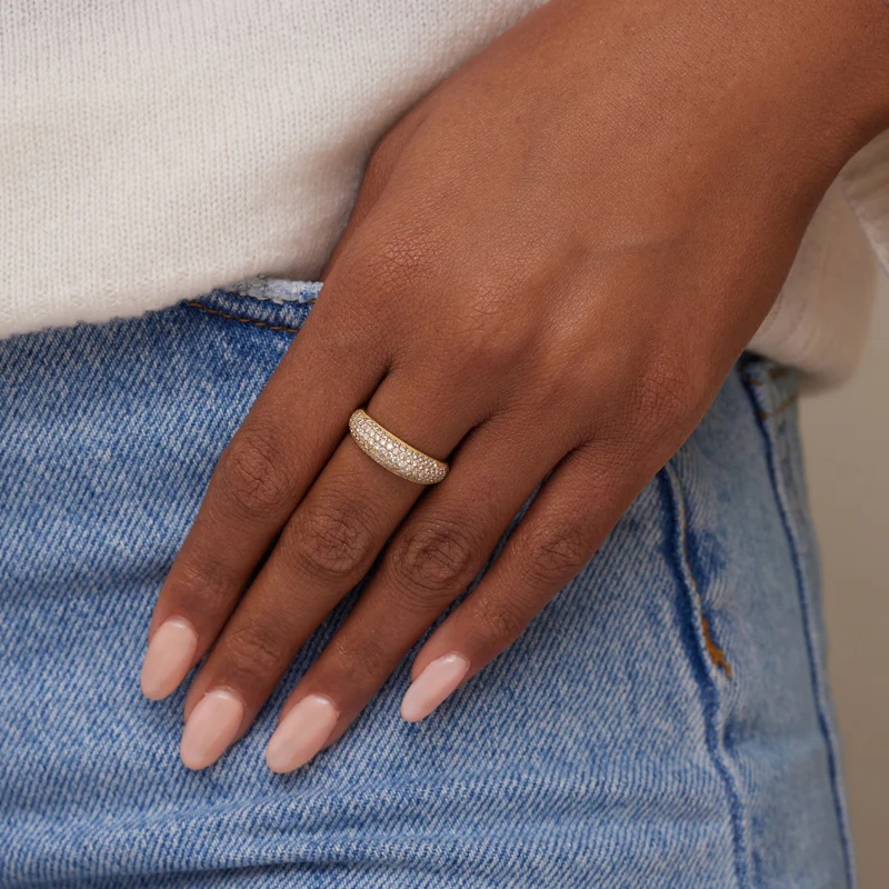 Small Diamond Dome Ring - Image 5