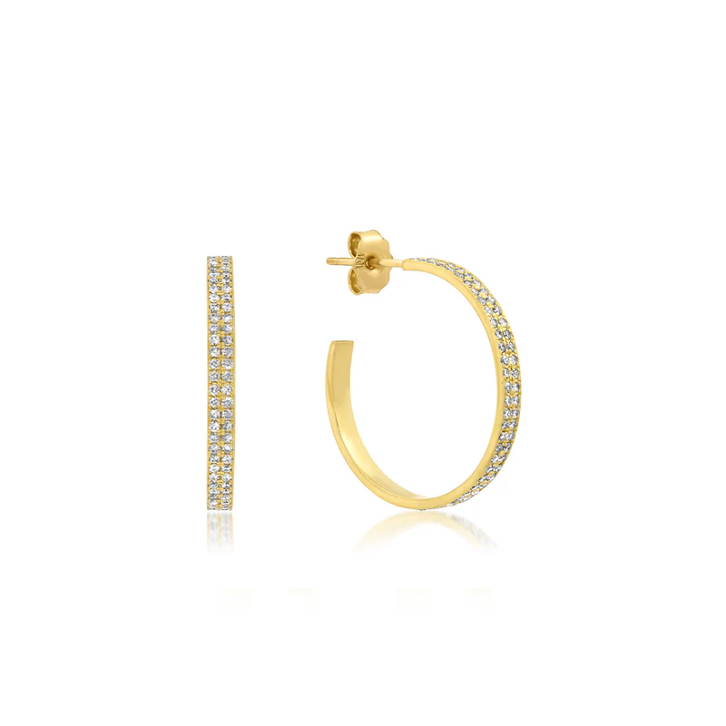 Small Diamond Ellen Hoops - Image 2