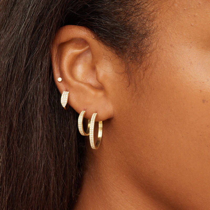 Small Diamond Ellen Hoops - Image 5