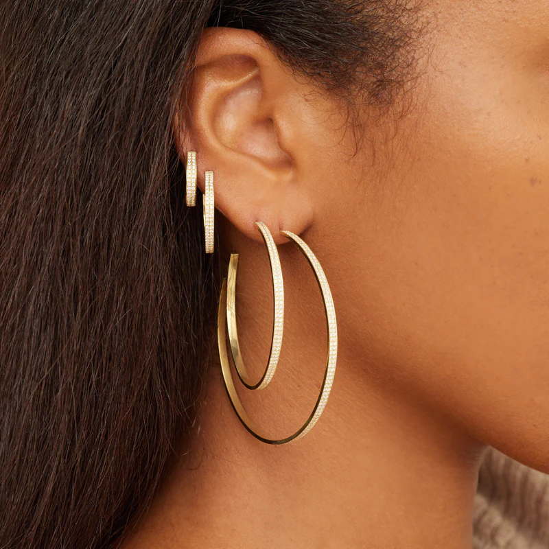 Small Diamond Ellen Hoops - Image 6