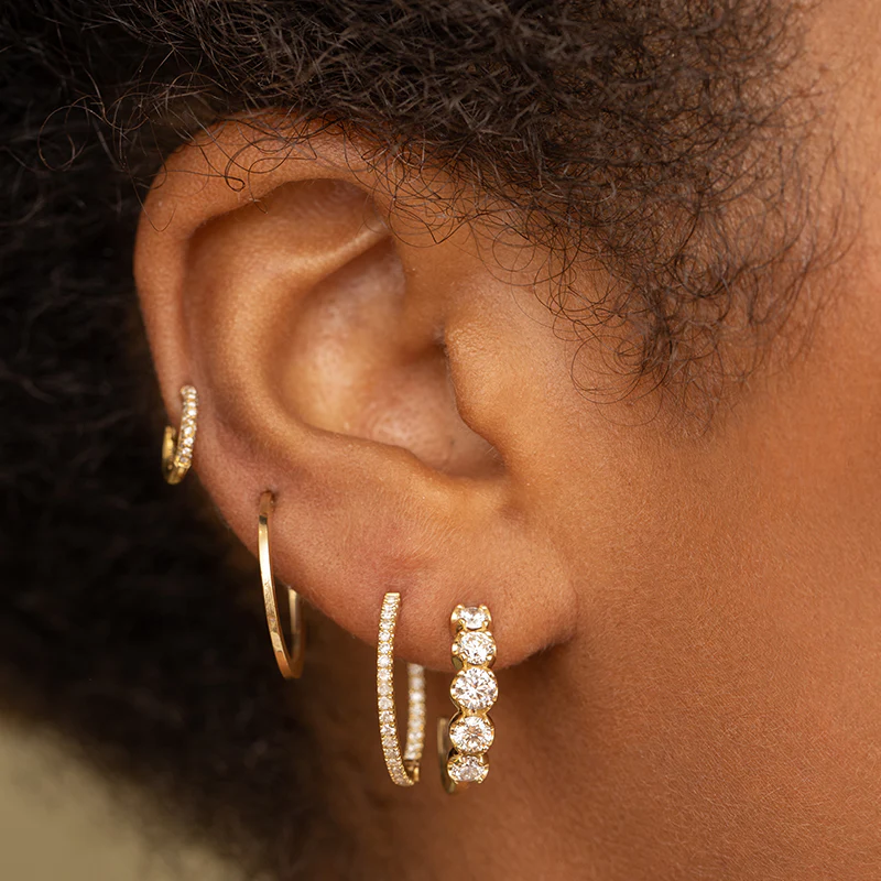 Diamond Small Inside Out Hoops - Image 5