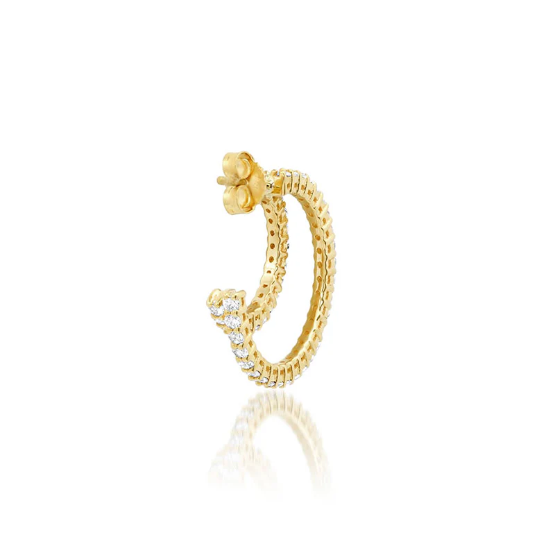 Small Diamond Double Hoops - Image 3