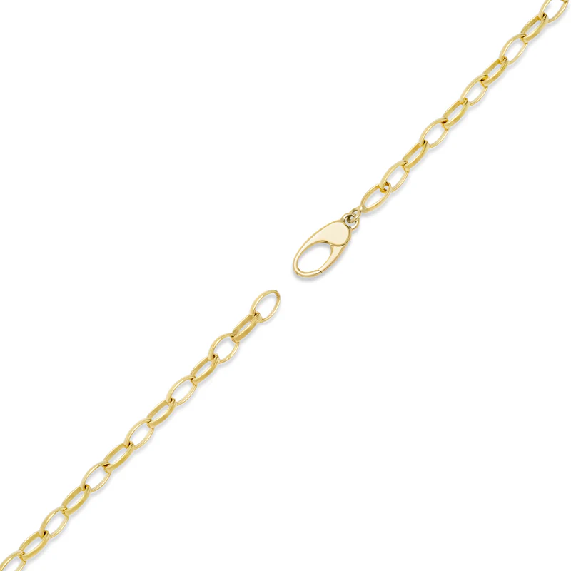 Small Edith Link Necklace with Turquoise Bezel Accent - Image 3