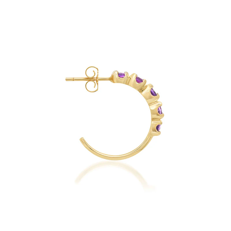 Small Graduated Amethyst Hoops - Image 3