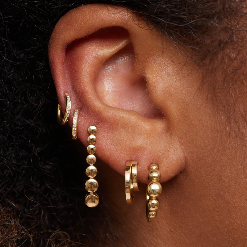 Small Graduated Bezel Hoops - Image 5