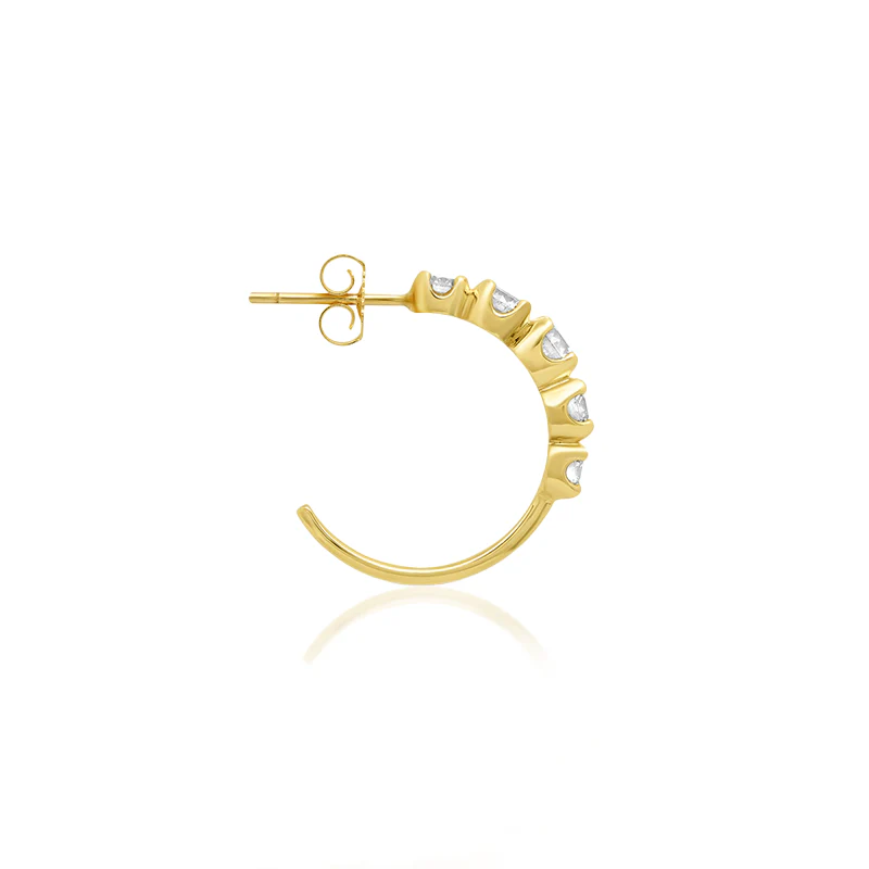 Small Graduated Diamond Hoops - Image 2