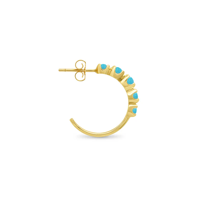 Small Graduated Turquoise Hoops - Image 3