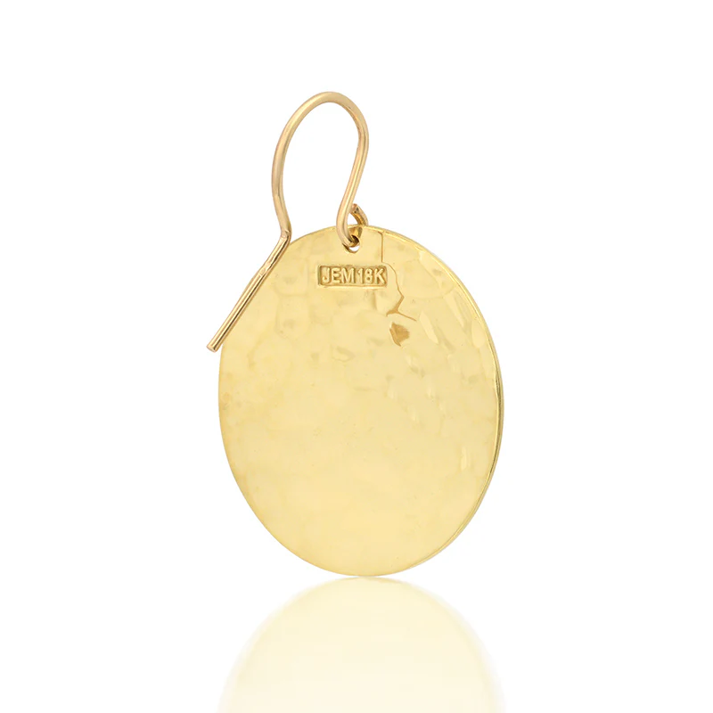 Small Hammered Disc Earrings - Image 3