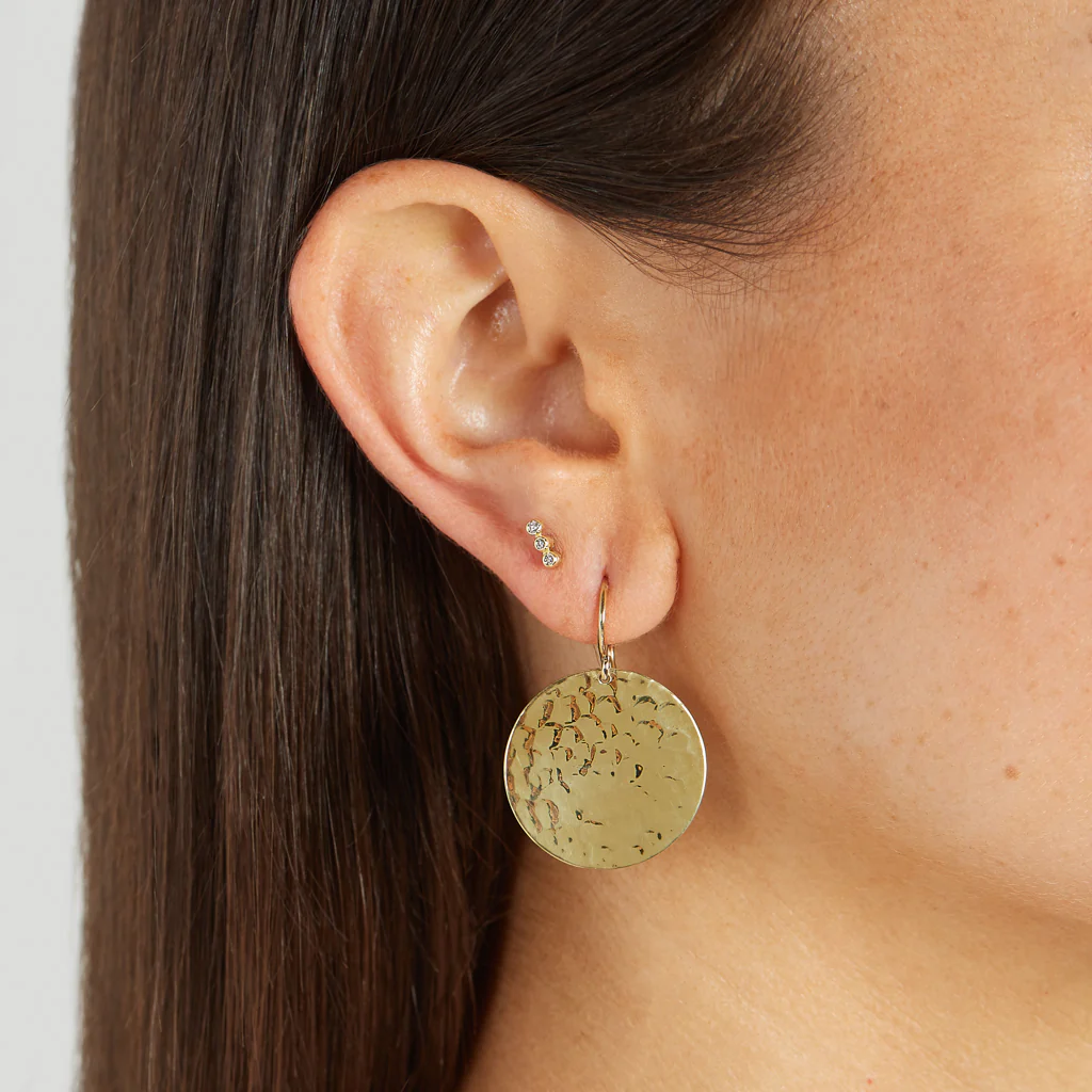 Small Hammered Disc Earrings - Image 5