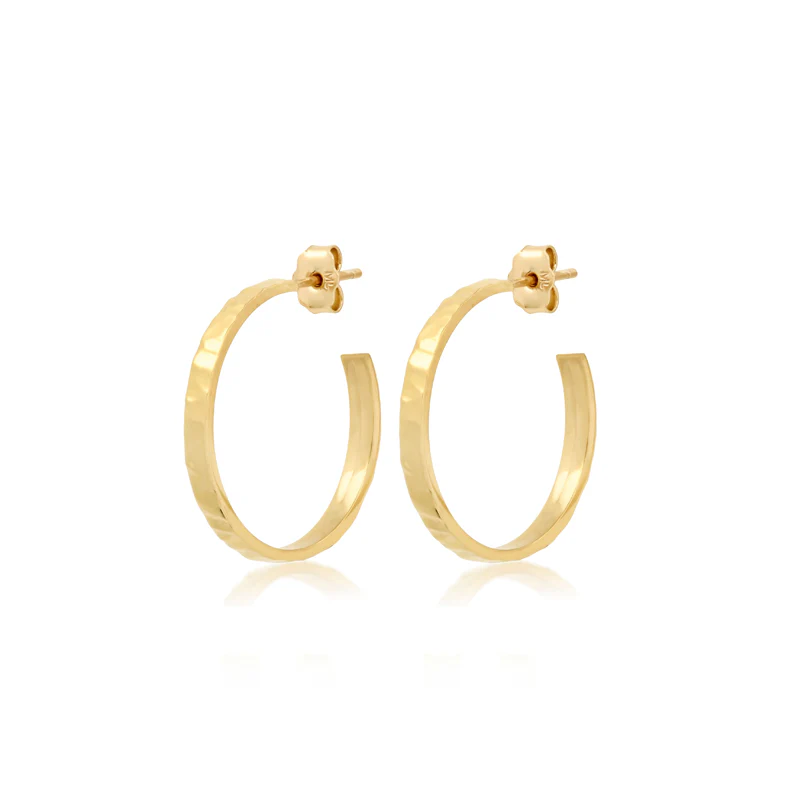 Small Hammered Ellen Hoops