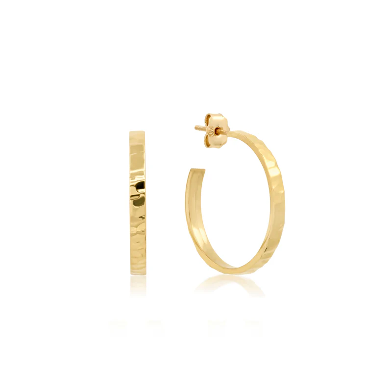 Small Hammered Ellen Hoops - Image 2