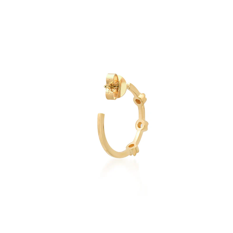 Small Hoops with 3 Illusion Set Diamonds - Image 4