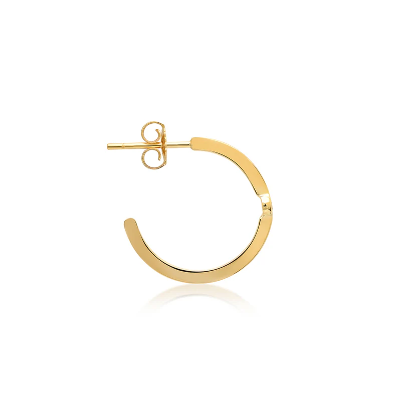 Small Hoops with Diamond Bezel Accent - Image 2