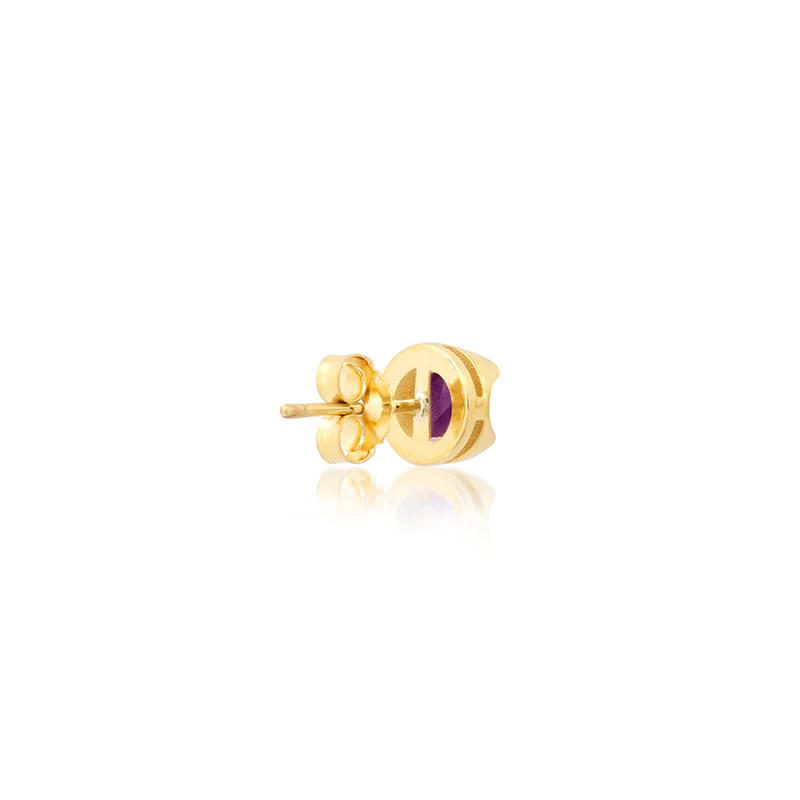 Small Illusion Set Amethyst Studs - Image 3