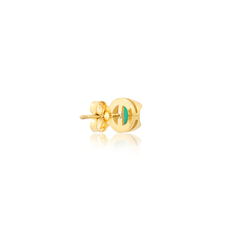 Small Illusion Set Emerald Studs - Image 3