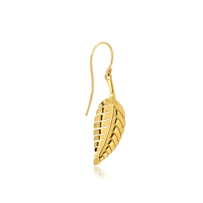 Small Leaf Drop Earrings - Image 3