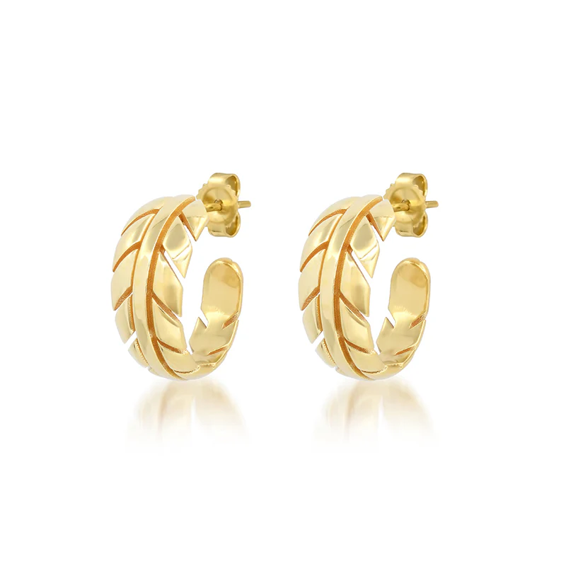 Small Leaf Hoops - Image 2