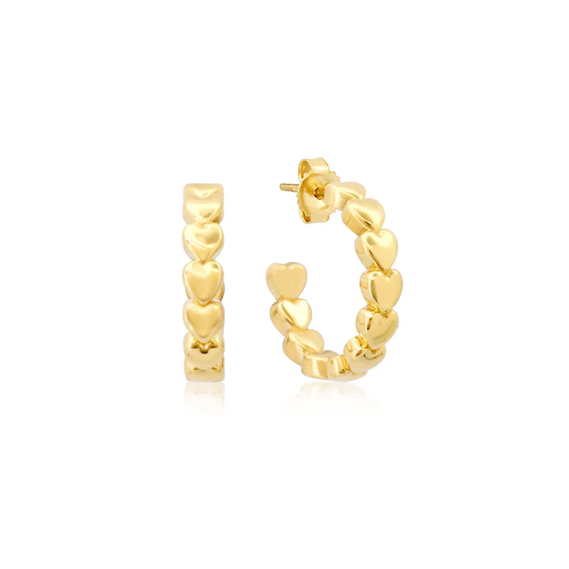 Small Luxe Heart Hoops - Image 2