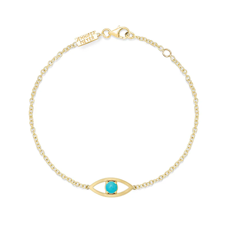 Open Evil Eye Bracelet with Turquoise Center