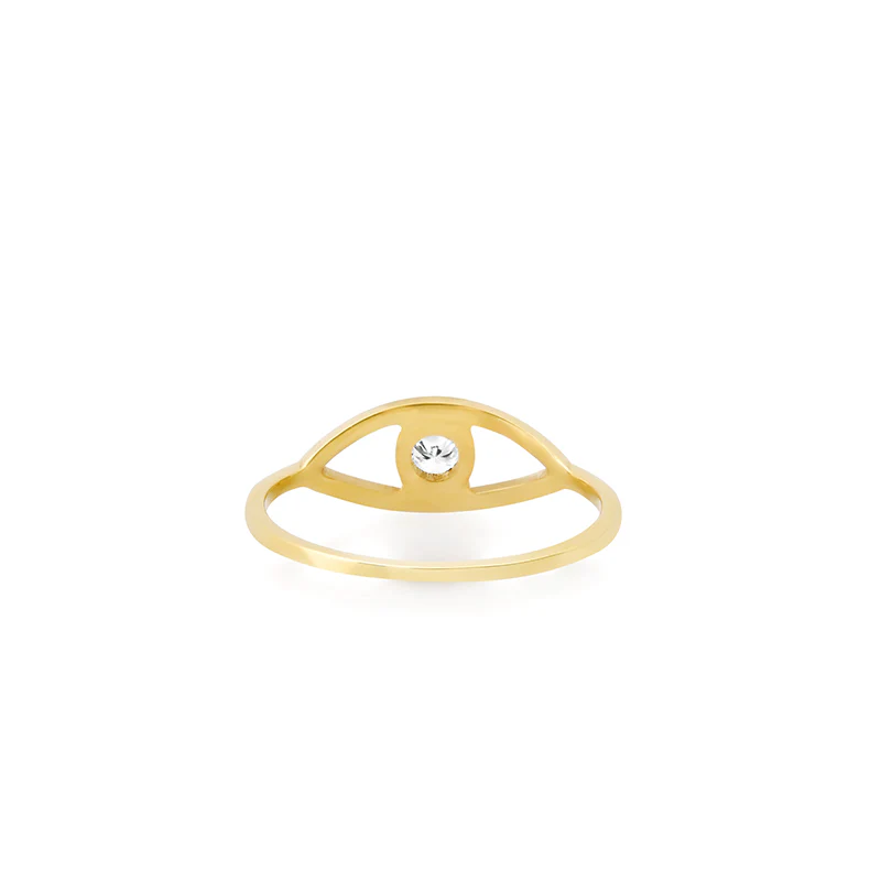 Open Evil Eye Ring with Diamond Center - Image 4