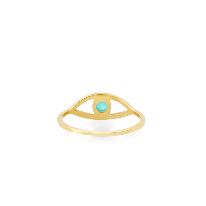 Open Evil Eye Ring with Turquoise Center - Image 4