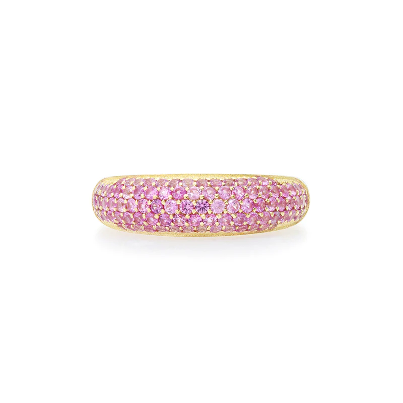 Small Pink Sapphire Dome Ring - Image 2
