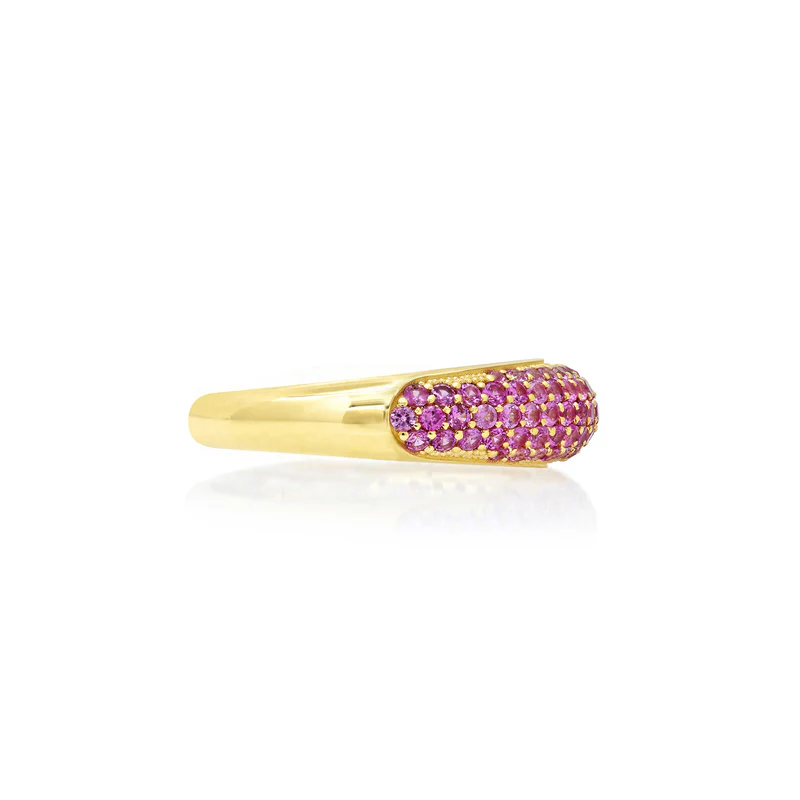 Small Pink Sapphire Dome Ring - Image 3