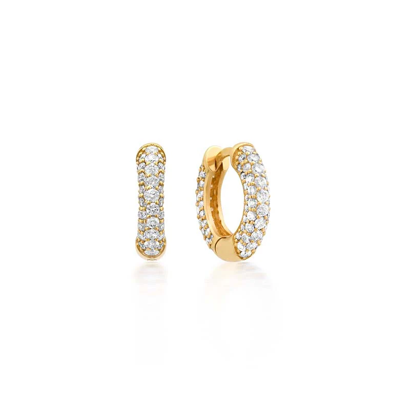 Small Tubular Huggies with Diamond Pave - Image 2