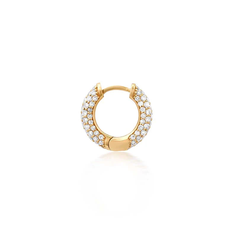 Small Tubular Huggies with Diamond Pave - Image 3