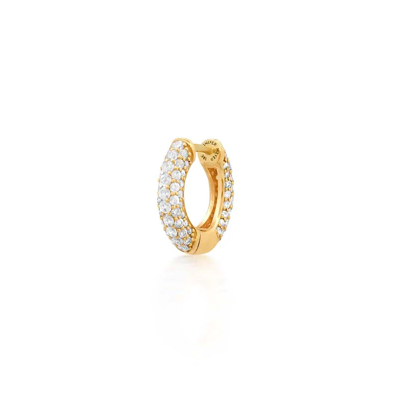 Small Tubular Huggies with Diamond Pave - Image 4
