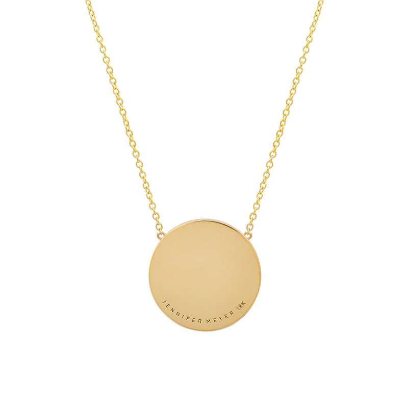 Small Turquoise Inlay Circle Necklace with Diamond and Heart Detail - Image 2